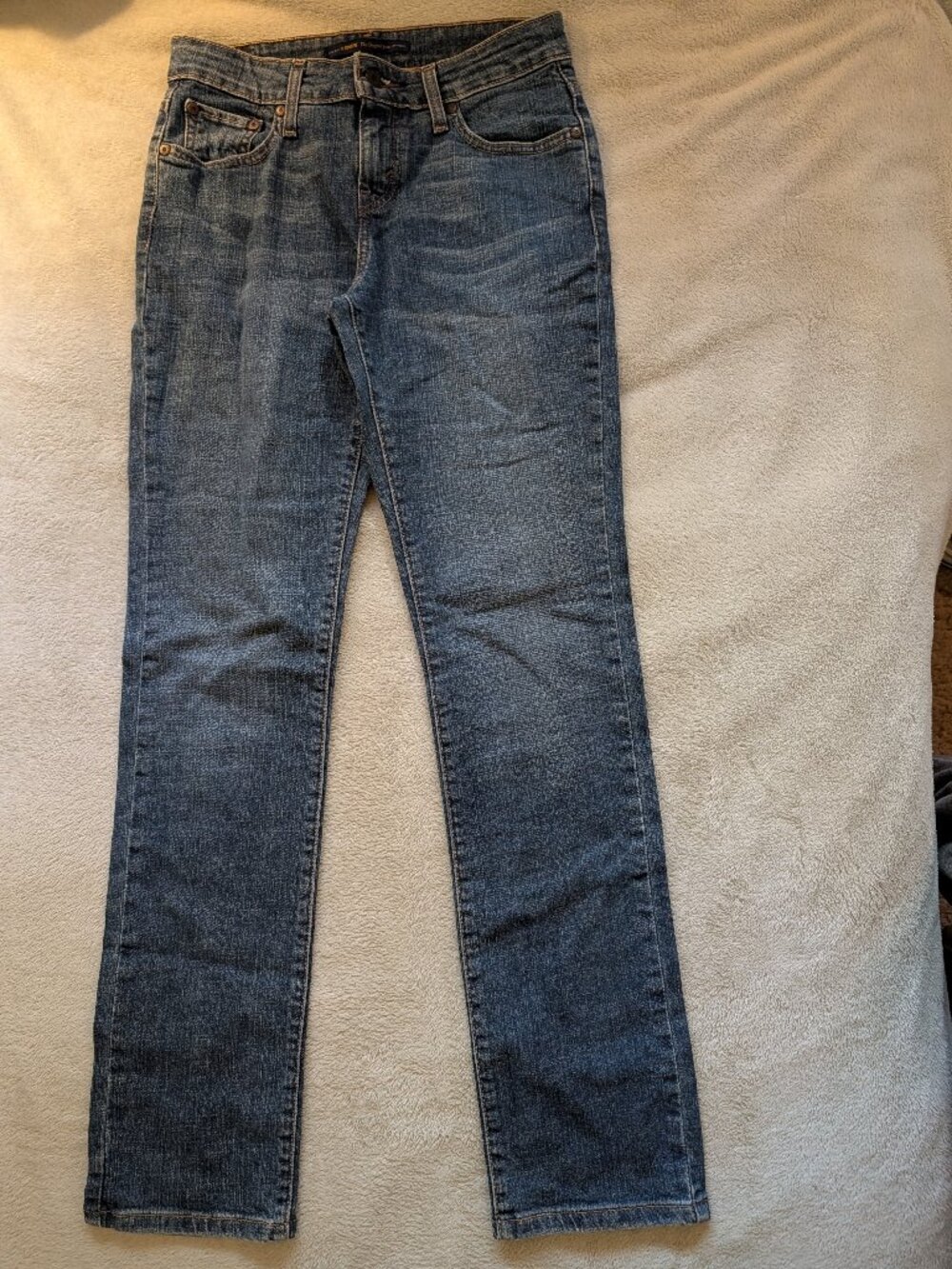 LEVI'S WOMEN'S JEANS Mid Rise Skinny 4M 4 M Long Denim Pants Blue Straight Leg
